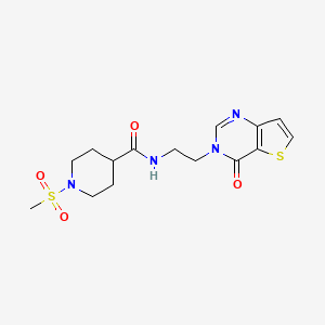 1-(methylsulfonyl)-N-(2-(4-oxothieno[3,2-d]pyrimidin-3(4H)-yl)ethyl)piperidine-4-carboxamide