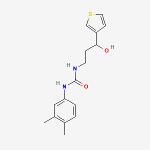 molecular formula C16H20N2O2S B2847696 1-(3,4-Dimethylphenyl)-3-(3-hydroxy-3-(thiophen-3-yl)propyl)urea CAS No. 2034571-35-0