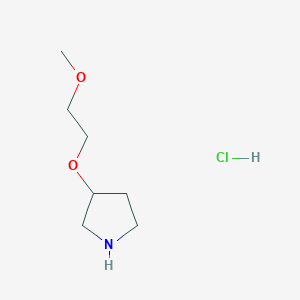molecular formula C7H16ClNO2 B2847703 3-(2-甲氧基乙氧基)吡咯啉 盐酸盐 CAS No. 1607326-92-0
