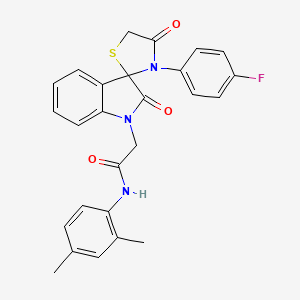molecular formula C26H22FN3O3S B2847707 N-(2,4-dimethylphenyl)-2-(3'-(4-fluorophenyl)-2,4'-dioxospiro[indoline-3,2'-thiazolidin]-1-yl)acetamide CAS No. 894553-91-4