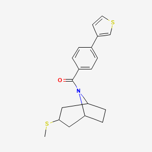 ((1R,5S)-3-(methylthio)-8-azabicyclo[3.2.1]octan-8-yl)(4-(thiophen-3-yl)phenyl)methanone