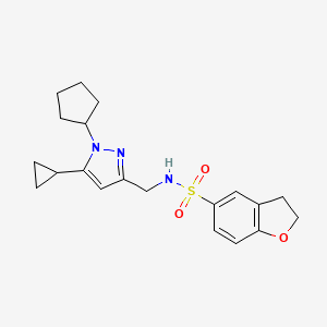 N-((1-cyclopentyl-5-cyclopropyl-1H-pyrazol-3-yl)methyl)-2,3-dihydrobenzofuran-5-sulfonamide