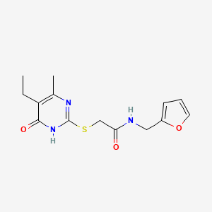 molecular formula C14H17N3O3S B2847715 2-((5-ethyl-4-methyl-6-oxo-1,6-dihydropyrimidin-2-yl)thio)-N-(furan-2-ylmethyl)acetamide CAS No. 552309-16-7