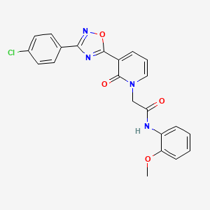 molecular formula C22H17ClN4O4 B2847727 2-(3-(3-(4-chlorophenyl)-1,2,4-oxadiazol-5-yl)-2-oxopyridin-1(2H)-yl)-N-(2-methoxyphenyl)acetamide CAS No. 1105231-04-6