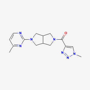 molecular formula C15H19N7O B2847728 [2-(4-Methylpyrimidin-2-yl)-1,3,3a,4,6,6a-hexahydropyrrolo[3,4-c]pyrrol-5-yl]-(1-methyltriazol-4-yl)methanone CAS No. 2415468-23-2