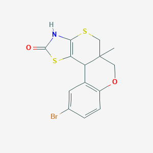 10-bromo-5a-methyl-3,5a,6,11b-tetrahydro-2H,5H-chromeno[4',3':4,5]thiopyrano[2,3-d][1,3]thiazol-2-one