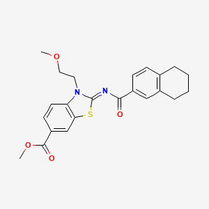 molecular formula C23H24N2O4S B2847732 (Z)-methyl 3-(2-methoxyethyl)-2-((5,6,7,8-tetrahydronaphthalene-2-carbonyl)imino)-2,3-dihydrobenzo[d]thiazole-6-carboxylate CAS No. 864975-39-3