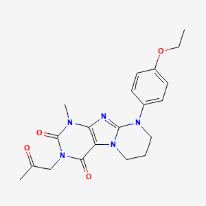 molecular formula C20H23N5O4 B2847737 9-(4-ethoxyphenyl)-1-methyl-3-(2-oxopropyl)-6,7,8,9-tetrahydropyrimido[2,1-f]purine-2,4(1H,3H)-dione CAS No. 847039-18-3