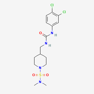 molecular formula C15H22Cl2N4O3S B2847744 1-(3,4-二氯苯基)-3-{[1-(二甲基磺酰氨基)哌啶-4-基]甲基}脲 CAS No. 2097903-72-3