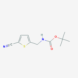 molecular formula C11H14N2O2S B2847773 tert-Butyl ((5-cyanothiophen-2-yl)methyl)carbamate CAS No. 302341-67-9