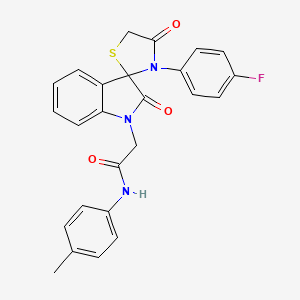 molecular formula C25H20FN3O3S B2847776 2-(3'-(4-fluorophenyl)-2,4'-dioxospiro[indoline-3,2'-thiazolidin]-1-yl)-N-(p-tolyl)acetamide CAS No. 894552-87-5