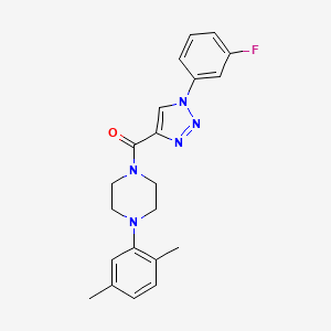 molecular formula C21H22FN5O B2847783 (4-(2,5-dimethylphenyl)piperazin-1-yl)(1-(3-fluorophenyl)-1H-1,2,3-triazol-4-yl)methanone CAS No. 1226443-67-9