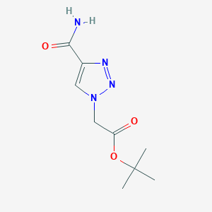 molecular formula C9H14N4O3 B2847788 Tert-butyl 2-(4-carbamoyltriazol-1-yl)acetate CAS No. 2138348-49-7