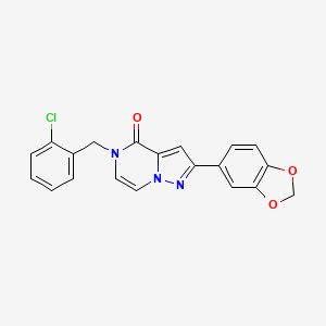 molecular formula C20H14ClN3O3 B2847807 2-(1,3-benzodioxol-5-yl)-5-(2-chlorobenzyl)pyrazolo[1,5-a]pyrazin-4(5H)-one CAS No. 1326891-62-6