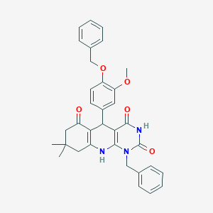 1-benzyl-5-[4-(benzyloxy)-3-methoxyphenyl]-2-hydroxy-8,8-dimethyl-5,8,9,10-tetrahydropyrimido[4,5-b]quinoline-4,6(1H,7H)-dione
