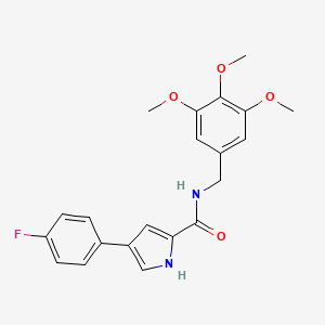 molecular formula C21H21FN2O4 B2847812 4-(4-fluorophenyl)-N-(3,4,5-trimethoxybenzyl)-1H-pyrrole-2-carboxamide CAS No. 1219844-43-5