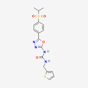 molecular formula C17H18N4O4S2 B2847820 1-(5-(4-(Isopropylsulfonyl)phenyl)-1,3,4-oxadiazol-2-yl)-3-(thiophen-2-ylmethyl)urea CAS No. 1219903-71-5