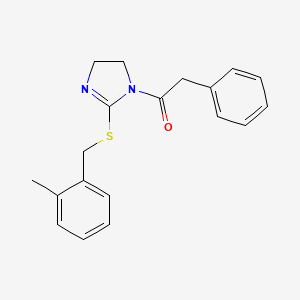 molecular formula C19H20N2OS B2847823 1-(2-((2-甲基苯甲基)硫)-4,5-二氢-1H-咪唑-1-基)-2-苯乙酮 CAS No. 851801-31-5