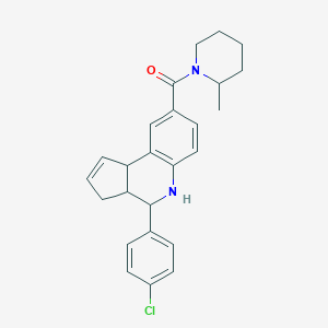 molecular formula C25H27ClN2O B284785 4-(4-chlorophenyl)-8-[(2-methyl-1-piperidinyl)carbonyl]-3a,4,5,9b-tetrahydro-3H-cyclopenta[c]quinoline 