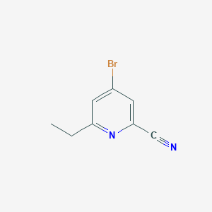 molecular formula C8H7BrN2 B2847857 2-吡啶基氰, 4-溴-6-乙基- CAS No. 1242968-57-5