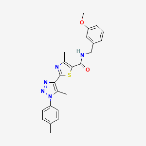 molecular formula C23H23N5O2S B2847872 N-(3-methoxybenzyl)-4-methyl-2-(5-methyl-1-(p-tolyl)-1H-1,2,3-triazol-4-yl)thiazole-5-carboxamide CAS No. 1206991-66-3