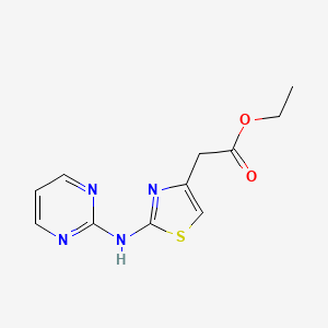molecular formula C11H12N4O2S B2847882 Ethyl 2-(2-(pyrimidin-2-ylamino)thiazol-4-yl)acetate CAS No. 886498-73-3