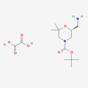 molecular formula C14H26N2O7 B2847883 (R)-tert-Butyl 6-(aminomethyl)-2,2-dimethylmorpholine-4-carboxylate oxalate CAS No. 1951424-85-3