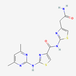 N-(4-(2-amino-2-oxoethyl)thiazol-2-yl)-2-((4,6-dimethylpyrimidin-2-yl)amino)thiazole-4-carboxamide