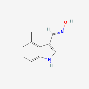 molecular formula C10H10N2O B2847886 (NE)-N-[(4-methyl-1H-indol-3-yl)methylidene]hydroxylamine CAS No. 1261024-22-9