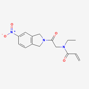 molecular formula C15H17N3O4 B2847898 N-Ethyl-N-[2-(5-nitro-1,3-dihydroisoindol-2-yl)-2-oxoethyl]prop-2-enamide CAS No. 2361721-02-8