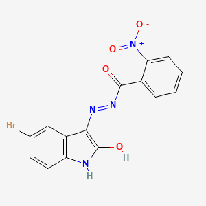 (Z)-N'-(5-bromo-2-oxoindolin-3-ylidene)-2-nitrobenzohydrazide
