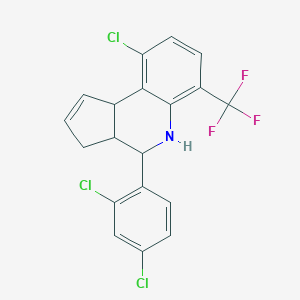 molecular formula C19H13Cl3F3N B284791 9-chloro-4-(2,4-dichlorophenyl)-6-(trifluoromethyl)-3a,4,5,9b-tetrahydro-3H-cyclopenta[c]quinoline 