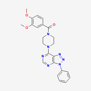 molecular formula C23H23N7O3 B2847910 (3,4-dimethoxyphenyl)(4-(3-phenyl-3H-[1,2,3]triazolo[4,5-d]pyrimidin-7-yl)piperazin-1-yl)methanone CAS No. 920262-25-5