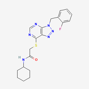 N-cyclohexyl-2-((3-(2-fluorobenzyl)-3H-[1,2,3]triazolo[4,5-d]pyrimidin-7-yl)thio)acetamide