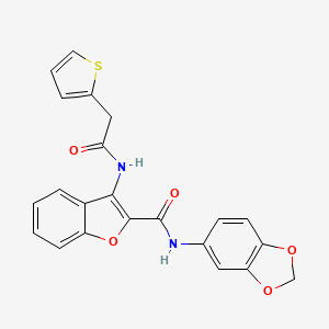 N-(benzo[d][1,3]dioxol-5-yl)-3-(2-(thiophen-2-yl)acetamido)benzofuran-2-carboxamide