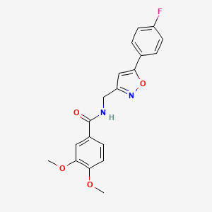 molecular formula C19H17FN2O4 B2847934 N-((5-(4-fluorophenyl)isoxazol-3-yl)methyl)-3,4-dimethoxybenzamide CAS No. 953180-85-3