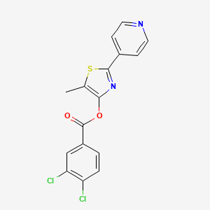 molecular formula C16H10Cl2N2O2S B2847941 5-甲基-2-(4-吡啶基)-1,3-噻唑-4-基 3,4-二氯苯甲酸酯 CAS No. 338398-89-3