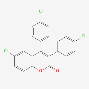 molecular formula C21H11Cl3O2 B2847945 6-Chloro-3,4-bis(4-chlorophenyl)chromen-2-one CAS No. 263364-68-7