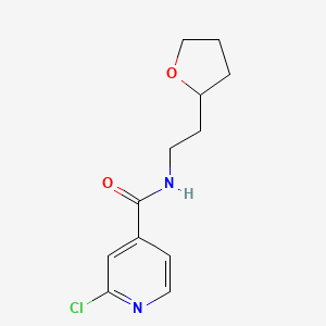 molecular formula C12H15ClN2O2 B2847946 2-chloro-N-[2-(oxolan-2-yl)ethyl]pyridine-4-carboxamide CAS No. 1111496-26-4
