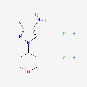 molecular formula C9H17Cl2N3O B2847947 3-methyl-1-(oxan-4-yl)-1H-pyrazol-4-amine dihydrochloride CAS No. 2089258-67-1