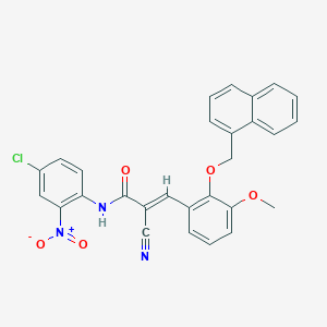 (E)-N-(4-chloro-2-nitrophenyl)-2-cyano-3-[3-methoxy-2-(naphthalen-1-ylmethoxy)phenyl]prop-2-enamide