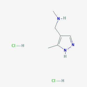 molecular formula C6H13Cl2N3 B2847957 methyl[(3-methyl-1H-pyrazol-4-yl)methyl]amine dihydrochloride CAS No. 1909327-84-9