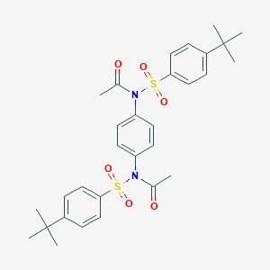 molecular formula C30H36N2O6S2 B284796 N-acetyl-N-(4-{acetyl[(4-tert-butylphenyl)sulfonyl]amino}phenyl)-4-tert-butylbenzenesulfonamide 