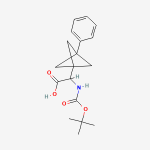 2-[(2-Methylpropan-2-yl)oxycarbonylamino]-2-(3-phenyl-1-bicyclo[1.1.1]pentanyl)acetic acid