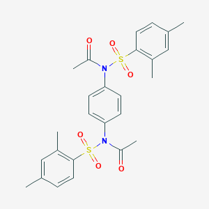molecular formula C26H28N2O6S2 B284798 N-acetyl-N-(4-{acetyl[(2,4-dimethylphenyl)sulfonyl]amino}phenyl)-2,4-dimethylbenzenesulfonamide 