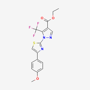 ethyl 1-[4-(4-methoxyphenyl)-1,3-thiazol-2-yl]-5-(trifluoromethyl)-1H-pyrazole-4-carboxylate