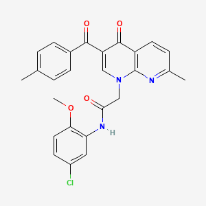 molecular formula C26H22ClN3O4 B2847984 N-(5-chloro-2-methoxyphenyl)-2-(7-methyl-3-(4-methylbenzoyl)-4-oxo-1,8-naphthyridin-1(4H)-yl)acetamide CAS No. 894908-45-3