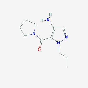 molecular formula C11H18N4O B2847985 1-Propyl-5-(pyrrolidin-1-ylcarbonyl)-1H-pyrazol-4-amine CAS No. 2101195-19-9