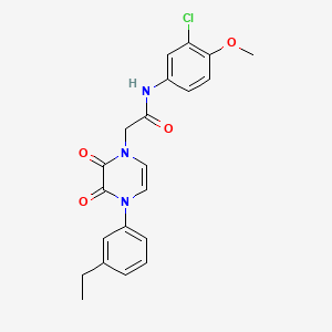 molecular formula C21H20ClN3O4 B2847989 N-(3-chloro-4-methoxyphenyl)-2-[4-(3-ethylphenyl)-2,3-dioxopyrazin-1-yl]acetamide CAS No. 898463-91-7