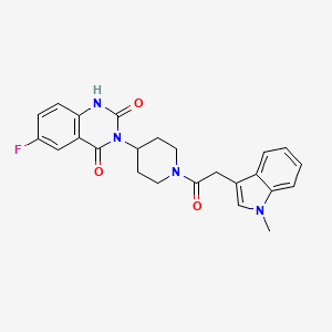 6-fluoro-3-(1-(2-(1-methyl-1H-indol-3-yl)acetyl)piperidin-4-yl)quinazoline-2,4(1H,3H)-dione